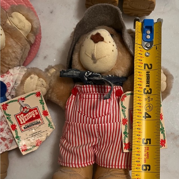 Vintage 1986 WENDY'S Furskins 8" Bears Farrell Dudley Boone Hattie With Tags - Picture 7 of 9
